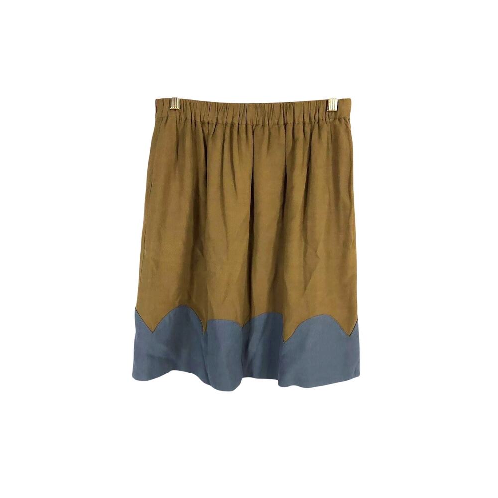Copper Scalloped Skirt Knee Length Stella Gray Accents Fossil Size Small